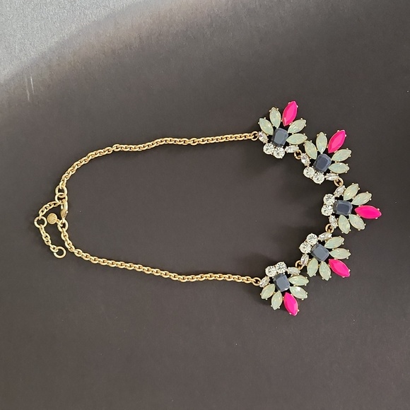 J. Crew Jewelry - J Crew Factory Pink and Crystal Statement Necklace